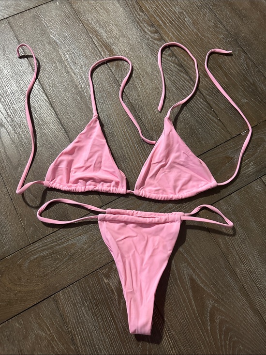 Other - Pink Triangle String Bikini Set